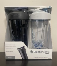 Blender Bottle Sport Shaker Bottle, 28 Ounce 2 Count - Black/White