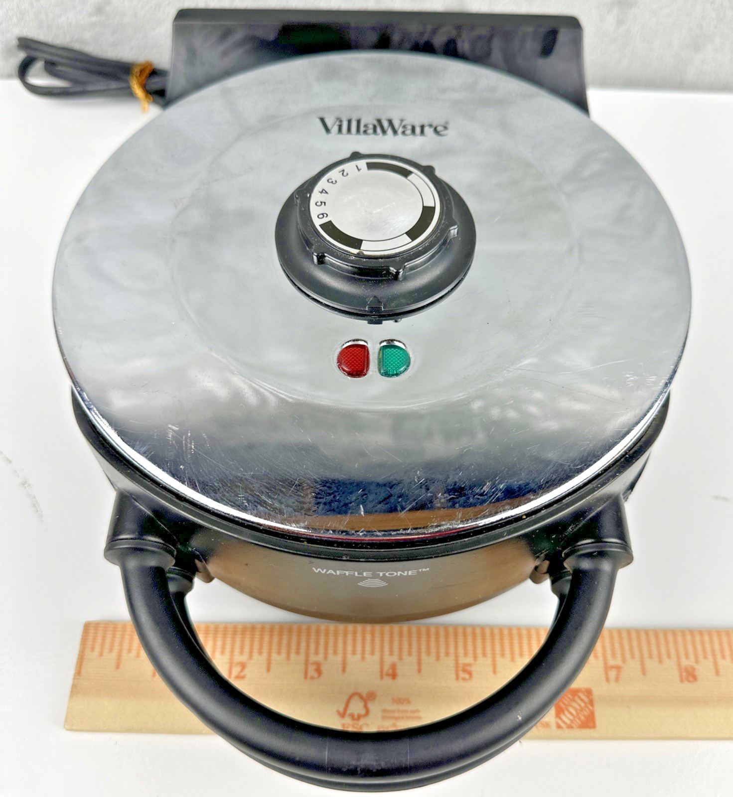 VillaWare Perfect Waffler Professional 7" Heart Shaped Waffle Maker V3100 TESTED