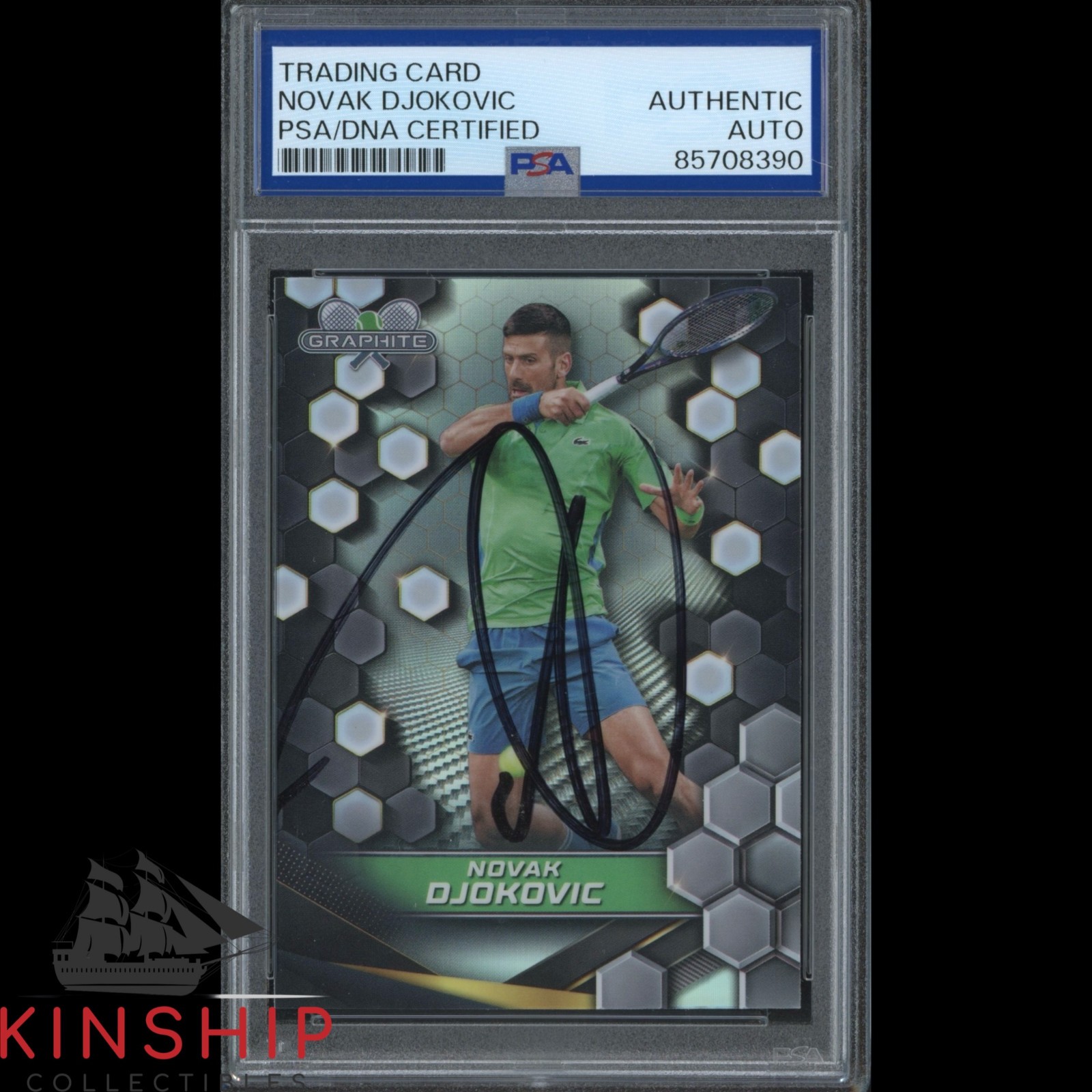 Novak Djokovic signed 2024 Topps Graphite Card PSA DNA Slabbed Tennis Auto C5584