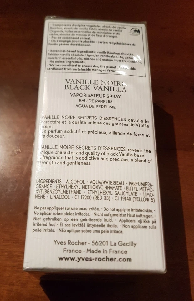 NEW SEALED BLACK VANILLA SECRETS D'ESSENCES YVES ROCHER EAU DE PARFUM 50ML - Image 4 of 4