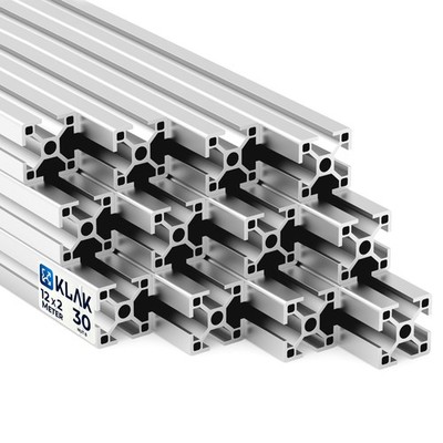 KLAK 30 - 12x Aluprofil 30x30mm 2m System-, Montageprofil Typ-I Nut 8