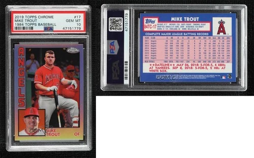 2019 Topps Chrome 1984 Topps Refractor Mike Trout #84TC-17 PSA 10 GEM MT