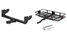 CURT Trailer Hitch Receiver + Cargo Carrier Basket Folding for 2018-2024 Tiguan