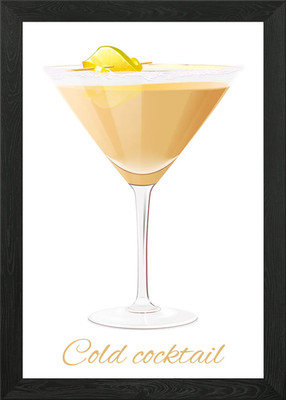 Cold Cocktail weiß gerahmtes Wandbild Poster Leinwanddruck Bild