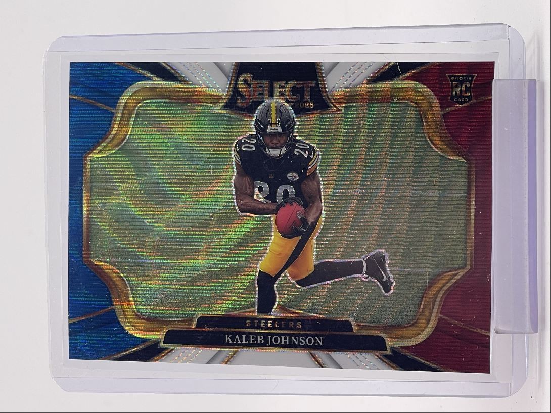 KALEB JOHNSON 2025 SELECT FIELD LEVEL ROOKIE TRI-COLOR PRIZM RC /99 Q3882