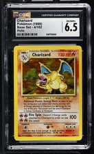 CGC 6.5 Charizard 4/102 Set Base Holo Carta Pokemon