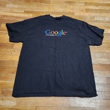 Vintage Google Tech Promo T Shirt Mens Black Y2K Mens Size Large Cut Tag