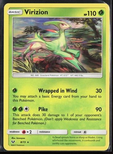 Virizion 8/73 - Pokemon Shining Legends - Holo Rare - NM