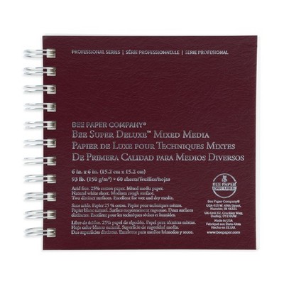 Bee Paper Super Deluxe Sketch Pad 6x6 Inch 60 Sheets Wire Bound Multi Media