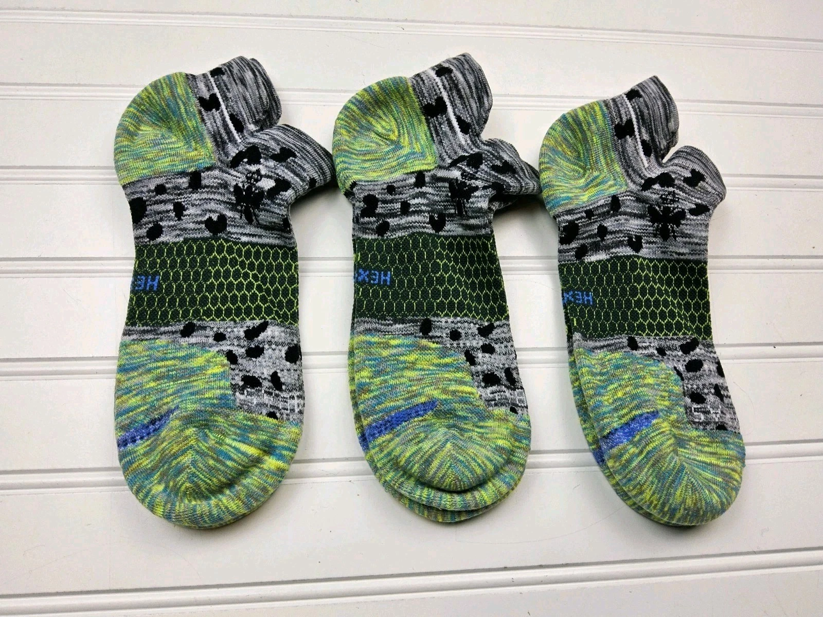 Bombas Hex-Tec Athletic Ankle Socks Lot Of 3 Pairs Size L