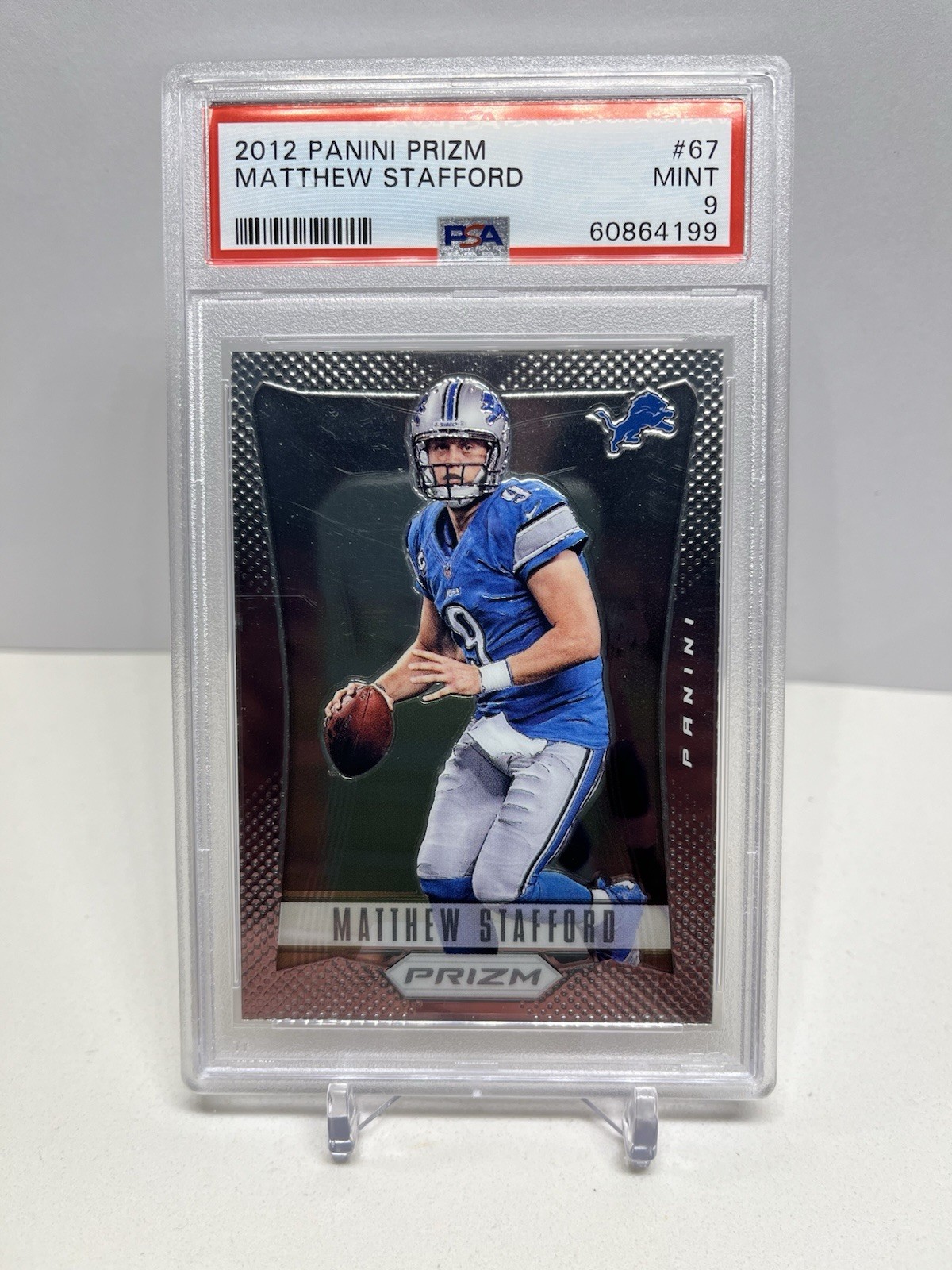 2012 Panini Prizm Matthew Stafford #67 PSA 9 Mint First Year Prizm!