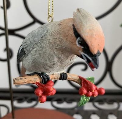 Danbury Mint BOHEMIAN WAXWING  The Songbird Christmas Ornaments 
