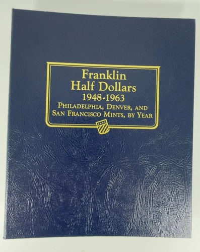 GEM UNC Complete Set Franklin Half Dollars 1948-1963 in Pristine New Album
