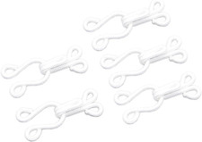 5 Sets White Large Covered Hooks Eye Sewing Closure for Fur Coat