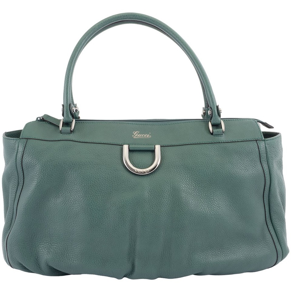 GUCCI Abbey Green Leather Shoulder Bag Womens Tote Bag Large A4 Pre-owned Auth