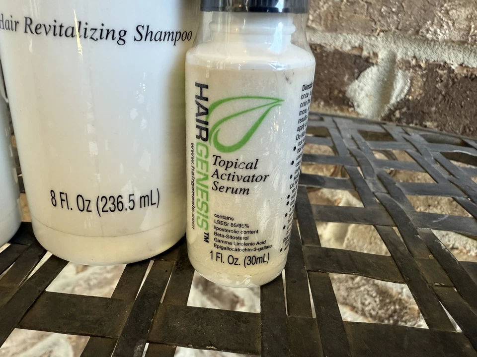 Lote de 2 champús Hair Genesis y 1 suero activado tópico pérdida de crecimiento del cabello Foto 2 de 2