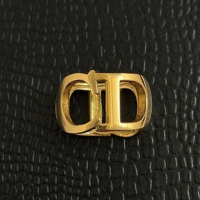 Christian Dior Gold Ring J Authentic CD Logo Schal Ring Monogramm Vintage Y2K