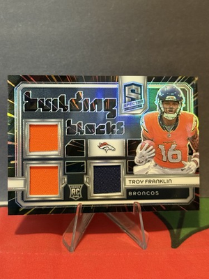 #ad #ad 2024 Panini Spectra Building Blocks Troy Franklin #BB TFN 75 MEM RC Broncos $19.99
