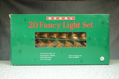Vintage Regal 20 Fancy Gold Bell Christmas Light Set