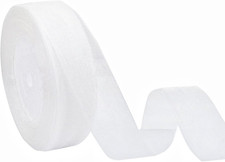 1 Inch 50 Yards Sheer Organza Ribbon Chiffon Ribbon for Gift Wrapping Wedding Bo
