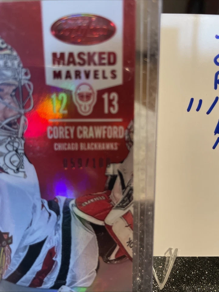2012-13 Panini Certified Masked Marvels Corey Crawford #117 Mirror Red /100 - Image 3 of 4