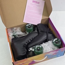 Impala Rollerskates Black Quad Lace Up Roller Skate Women's Sz 6 Men's Sz 4 EUC