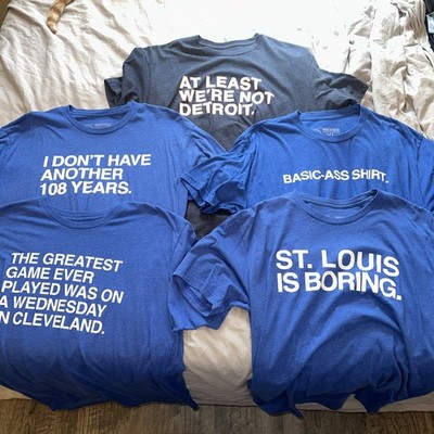 The Obvious Shirt Logo (Cleveland) Unisex L Blue Shirt