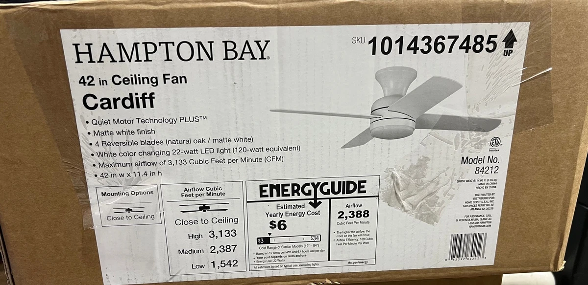Hampton Bay LED 42 in Fan Width Ceiling Fans for sale | eBay