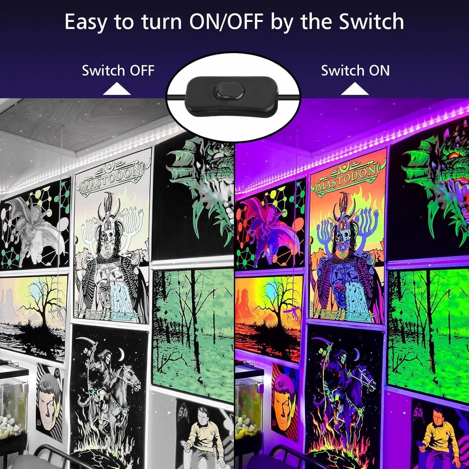 2PCS 30W UV Black Lights LED UV Stage Blacklight Floodlight Party Club Halloween - Image 3 of 4