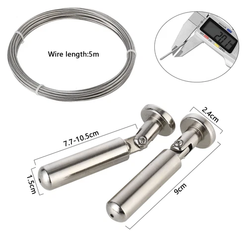 5m Edelstahl Seilspanner Seilspanngarnitur Gardinenseil Vorhang-Set Drahtseil - Bild 10 von 12