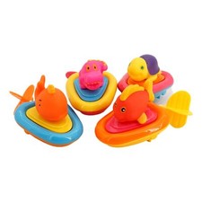 Pull String Bath Surfers 4 Pack Floating Animal Bath Toys for Toddlers,