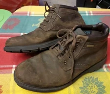 Rockport Storm Surge Hydro-Shield Waterproof Brown Leather Chukka Boots Mens 10