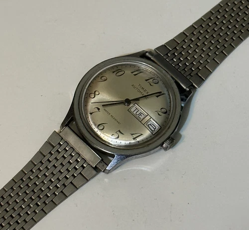 Vintage 1970s Timex Marlin Viscount Automatic Gold Dial 37719-10979 Mens Watch