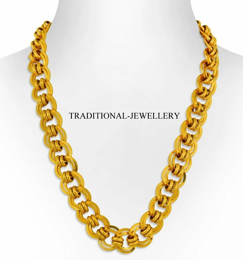 DUBAI 22K 20K YELLOW GOLD CHAIN MEN WOMEN UNISEX GOLD NECKLACE CHAIN SELECT SIZE