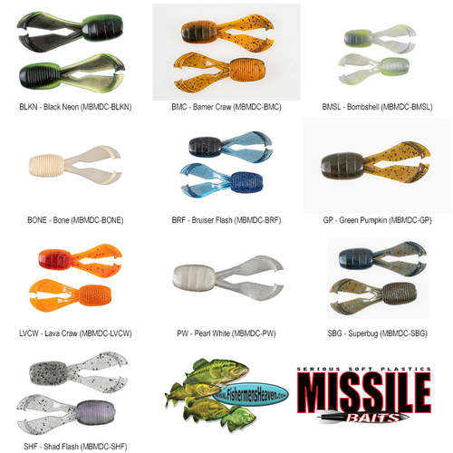 Missile Baits Mini D Chunk (MBMDC) Soft Plastic Jig Trailer Pick Any Color - Picture 1 of 29