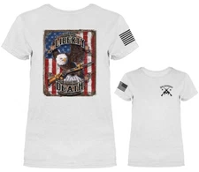 Give Me Liberty 2nd Amendment Eagle US Flag Gun Constitution Patriotic Women's