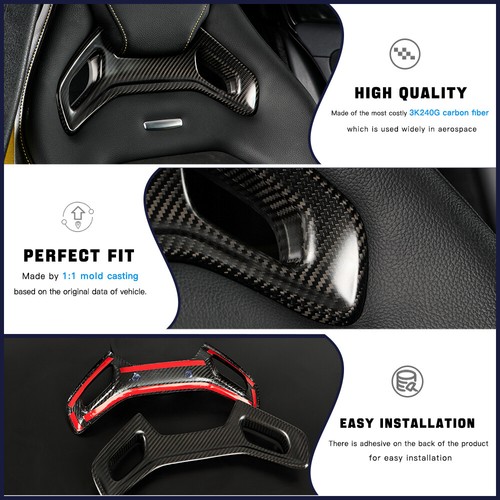 2pcs Matte Carbon Fiber Seat Headrest Cover Trim For Benz AMG A45 A45s CLA45 - Picture 3 of 8
