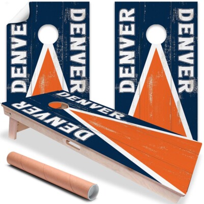 Denver City Football Tailgating Cornhole Board Wraps and Decals Vinyl Sticker