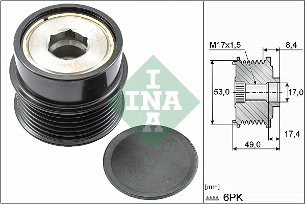 Ina 535 0281 10 Lichtmaschine Freilaufkupplung FüR Chrysler, Dodge, Fiat, Jeep,-image