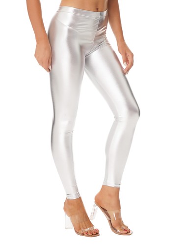 Damen Glänzende Strumpfhose Leggings Lederoptik Slim Tights Sexy Party Clubwear - Picture 34 of 76