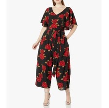 City Chic Womens Medium 18 Rose Liason Floral Jumpsuit NWT AS49