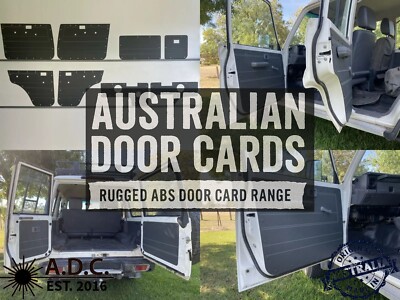 Grey ABS Waterproof Door Cards Fits Toyota Landcruiser 76 Wagon