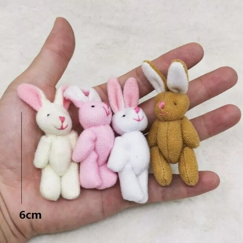 1 Inch Scale Stuffed Plush White Easter Bunny Dollhouse Miniature