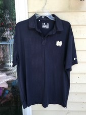 Under Armour Notre Dame Fighting Irish - Men's Navy LOOSE Polo Shirt SZ XL