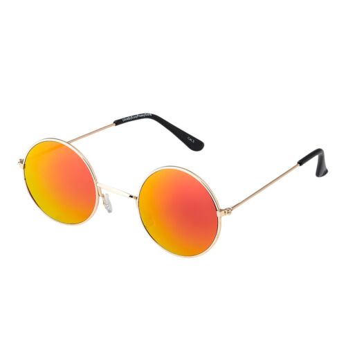 Small Burnt Orange John Lennon Style Round Sunglasses Adults Mens Womens Glasses - Afbeelding 1 van 12