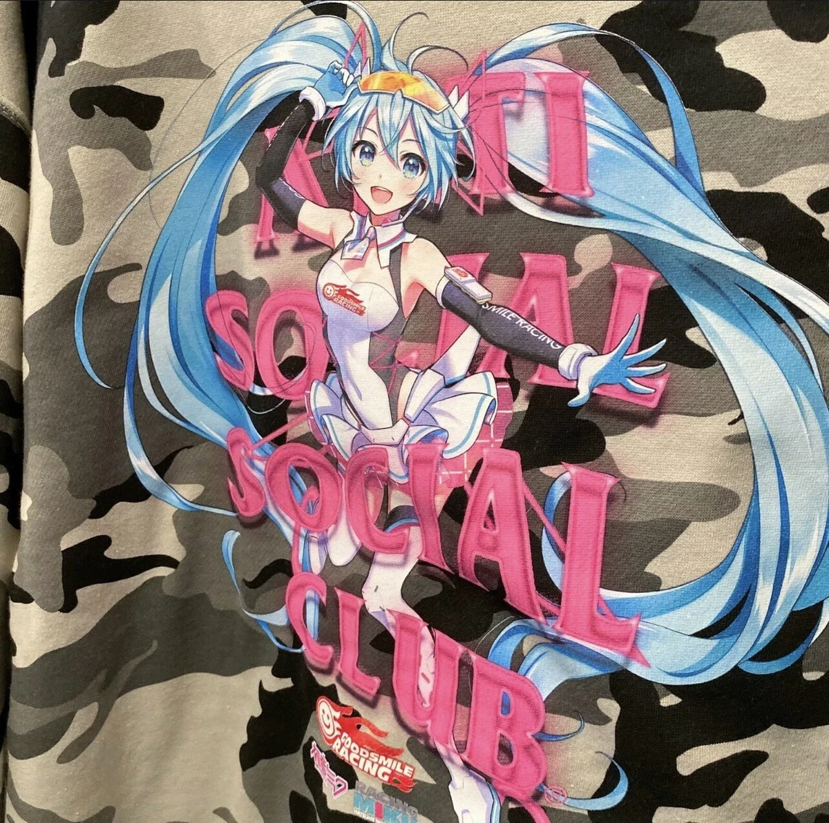 ANTI SOCIAL SOCIAL CLUB ASSC X GOOD SMILE RACING HATSUNE MIKU HOODIE CAMO L NWT
