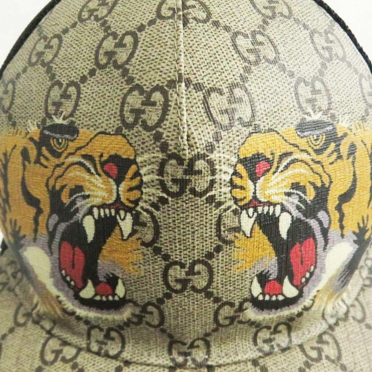Authentic GUCCI Tiger Cap GG Logo Cap Baseball Cap Hat Men's Women's L 59 Size