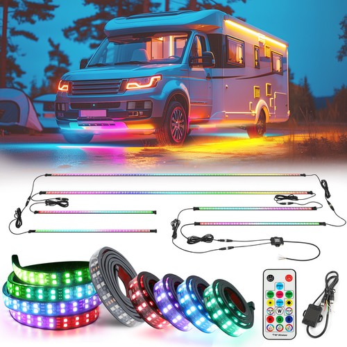 6x RGB Underglow LED Kit Car Neon Strip Light Music For Dodge Charger Challenger - Foto 5 di 13