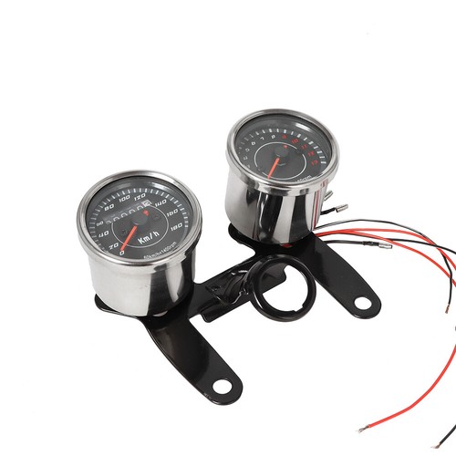 Motorcycle LED Backlight Speedometer Tachometer Odometer Tacho Gauge Cafe Racer - Picture 9 of 11