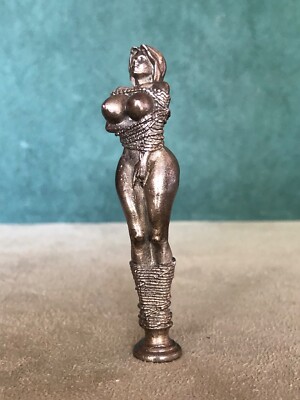 Tied Up Woman Pipe Tamper, Solid Fine Pewter